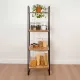 Стеллаж на металлокаркасе "Скандинавия-14", 450*385*1470 мм, 4 полки ЛДСП, черный/дуб, CТCП14 Ч. Фото товара с разных ракурсов.